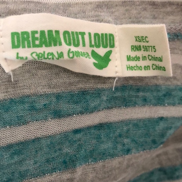 New top Short sleeve crop top blue gray white striped metallic thread nwt jr xs - Picture 6 of 9